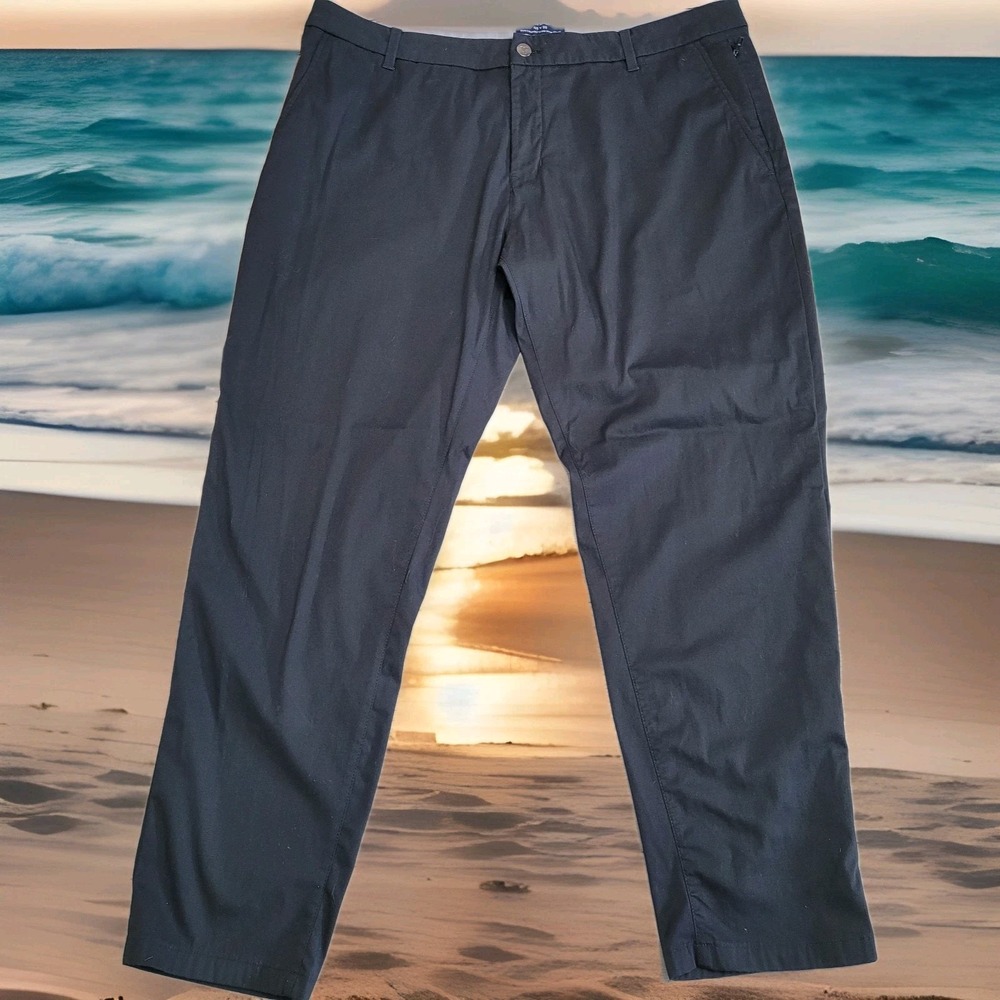 ⛳Birddogs Golf Pants Mens 40x30 Black Stretch Performance Chino Zip Pockets
